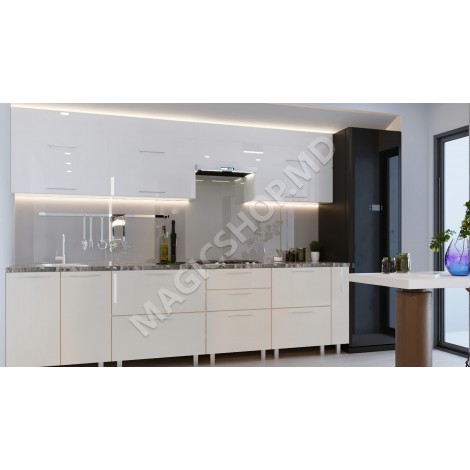 Bucătărie modulară „Quadro” 3.0m cu fațadă MDF (High Gloss)